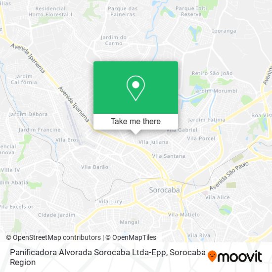 Mapa Panificadora Alvorada Sorocaba Ltda-Epp