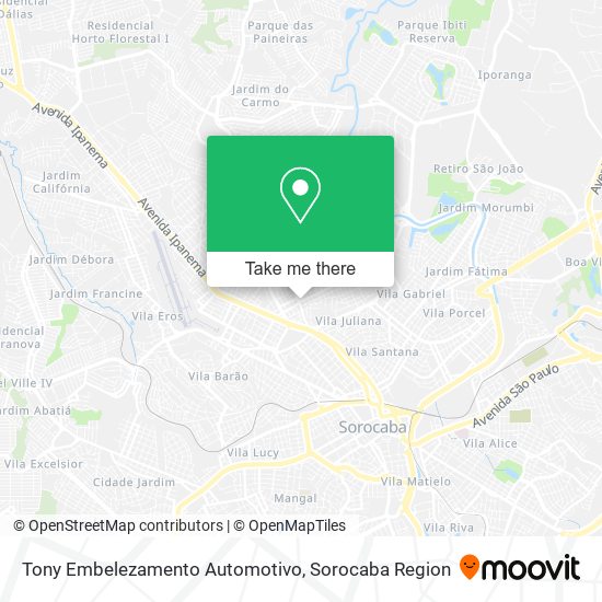 Mapa Tony Embelezamento Automotivo