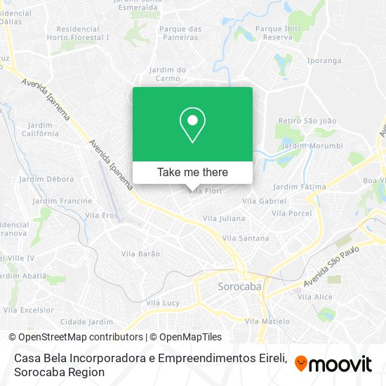 Mapa Casa Bela Incorporadora e Empreendimentos Eireli