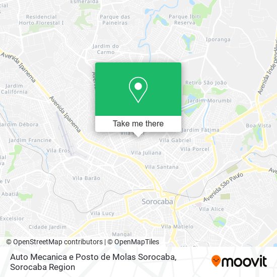 Auto Mecanica e Posto de Molas Sorocaba map