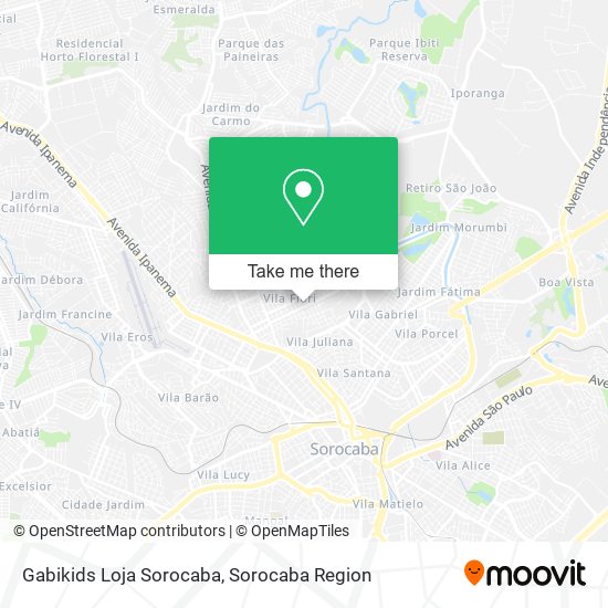 Mapa Gabikids Loja Sorocaba