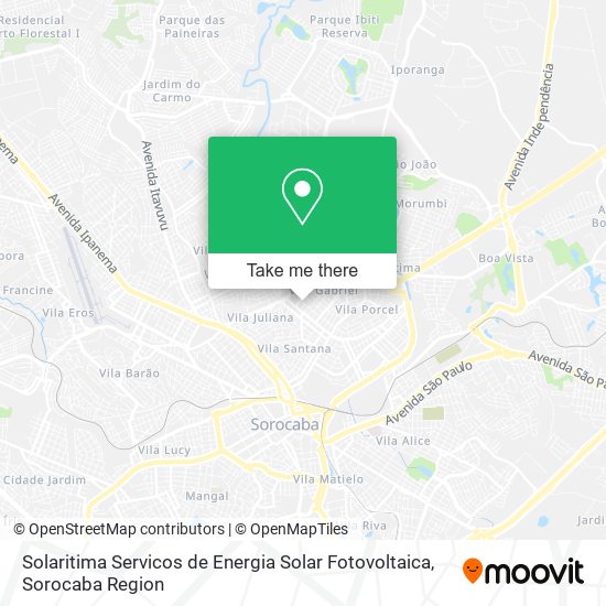 Mapa Solaritima Servicos de Energia Solar Fotovoltaica
