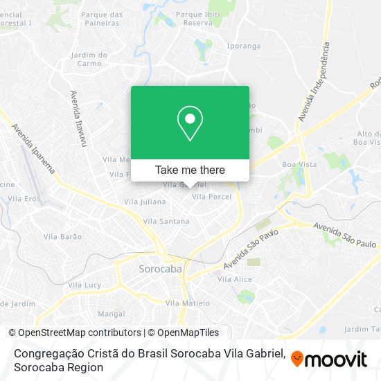 Congregação Cristã do Brasil Sorocaba Vila Gabriel map