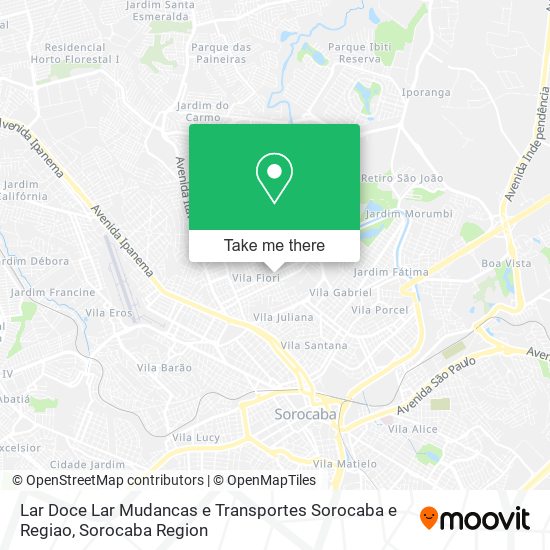 Lar Doce Lar Mudancas e Transportes Sorocaba e Regiao map