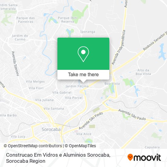 Mapa Construcao Em Vidros e Aluminios Sorocaba