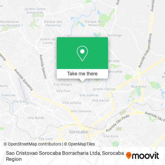 Sao Cristovao Sorocaba Borracharia Ltda map