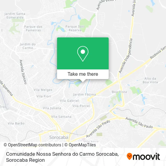 Comunidade Nossa Senhora do Carmo Sorocaba map