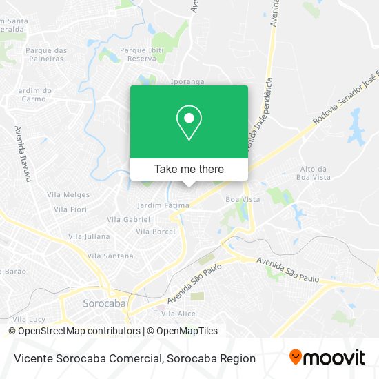 Vicente Sorocaba Comercial map