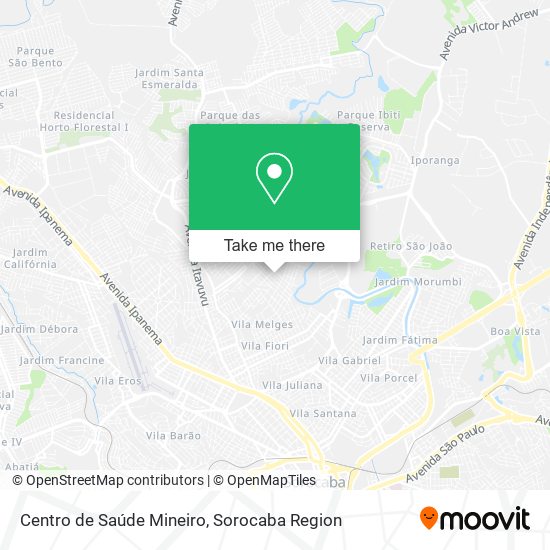 Mapa Centro de Saúde Mineiro