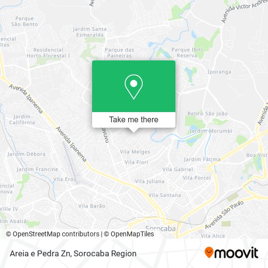 Areia e Pedra Zn map