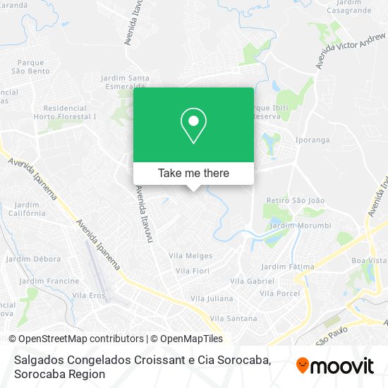 Mapa Salgados Congelados Croissant e Cia Sorocaba