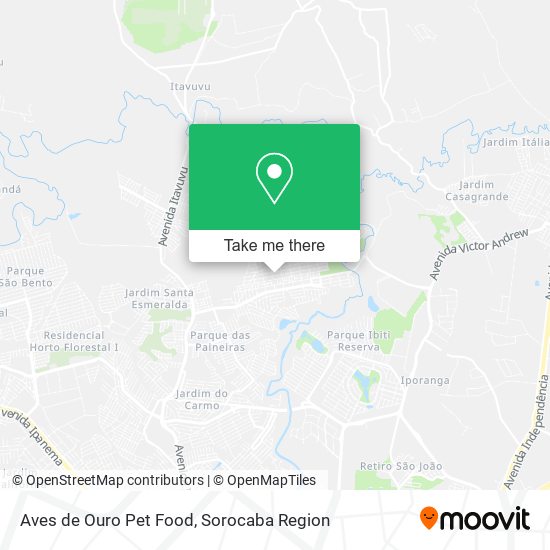 Mapa Aves de Ouro Pet Food