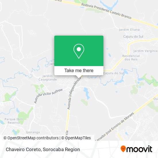 Chaveiro Coreto map