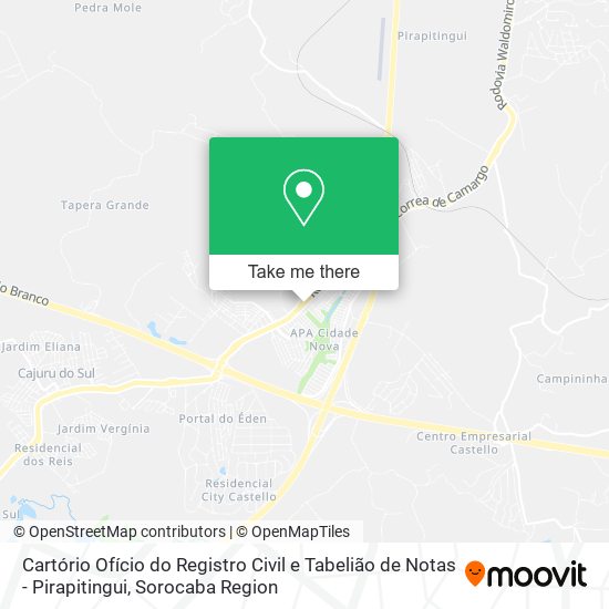 Cartório Ofício do Registro Civil e Tabelião de Notas - Pirapitingui map