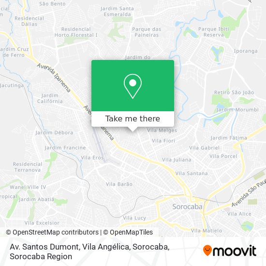 Mapa Av. Santos Dumont, Vila Angélica, Sorocaba