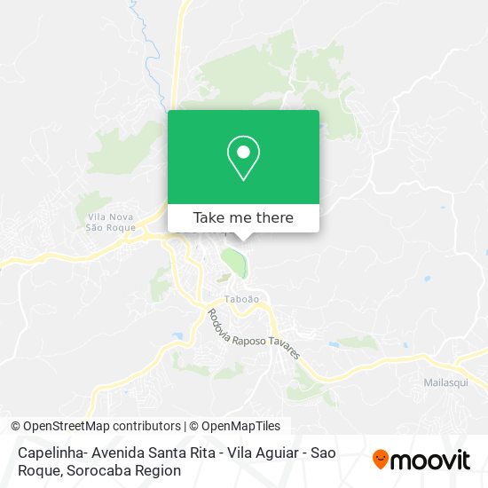 Mapa Capelinha- Avenida Santa Rita - Vila Aguiar - Sao Roque