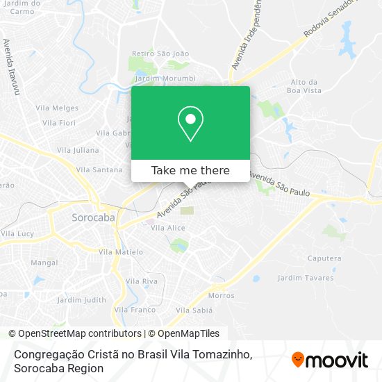 Congregação Cristã no Brasil Vila Tomazinho map