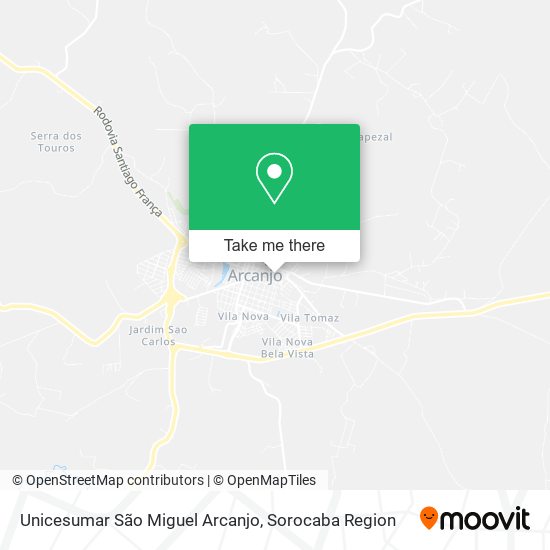 Mapa Unicesumar São Miguel Arcanjo