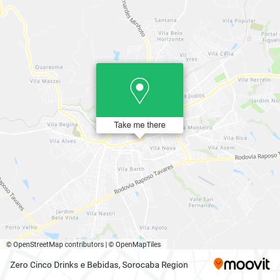 Mapa Zero Cinco Drinks e Bebidas