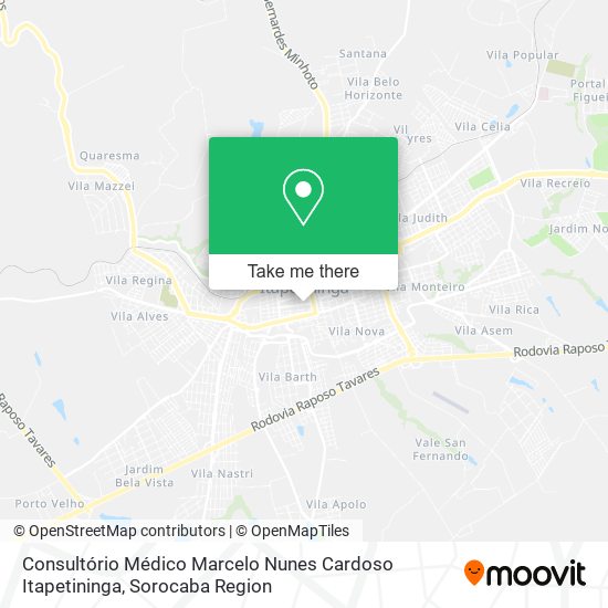 Mapa Consultório Médico Marcelo Nunes Cardoso Itapetininga