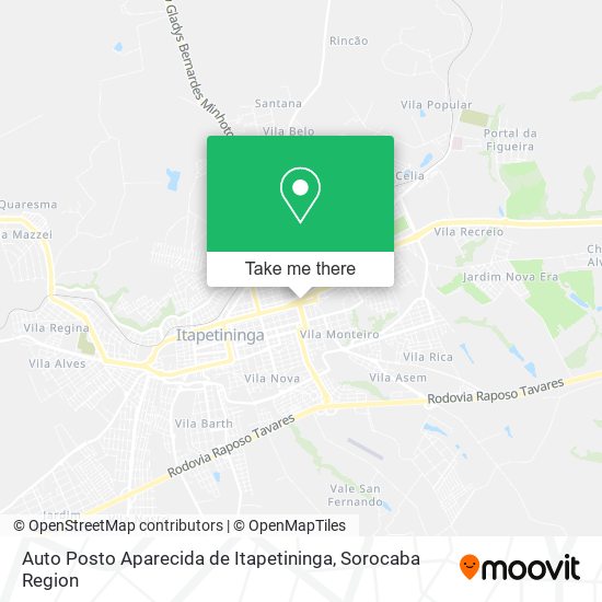 Auto Posto Aparecida de Itapetininga map