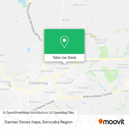 Damiao Doces Itape map