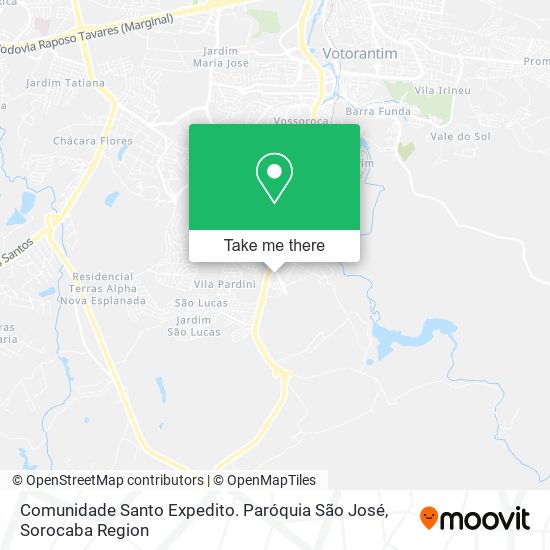 Mapa Comunidade Santo Expedito. Paróquia São José