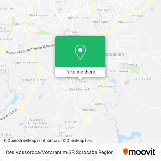 Mapa Ces Vossoroca/Votorantim-SP