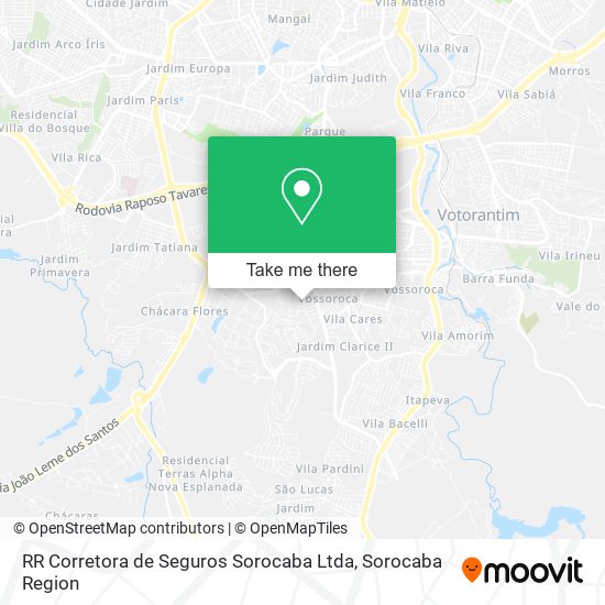 Mapa RR Corretora de Seguros Sorocaba Ltda