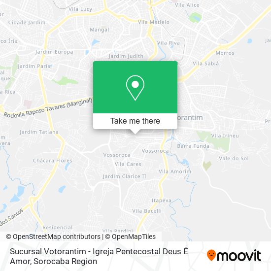 Mapa Sucursal Votorantim - Igreja Pentecostal Deus É Amor