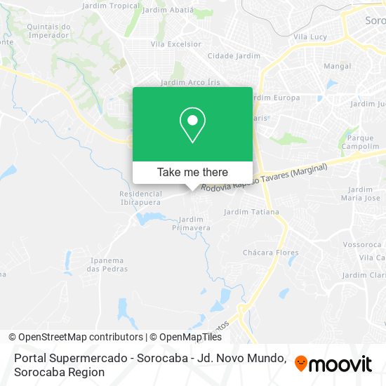 Portal Supermercado - Sorocaba - Jd. Novo Mundo map