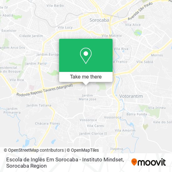 Escola de Inglês Em Sorocaba - Instituto Mindset map