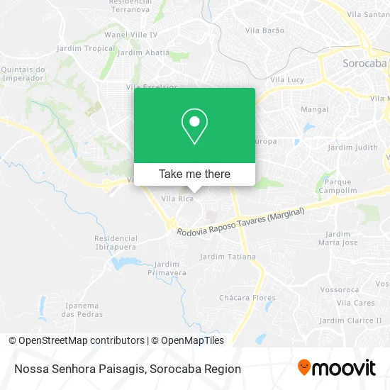 Nossa Senhora Paisagis map