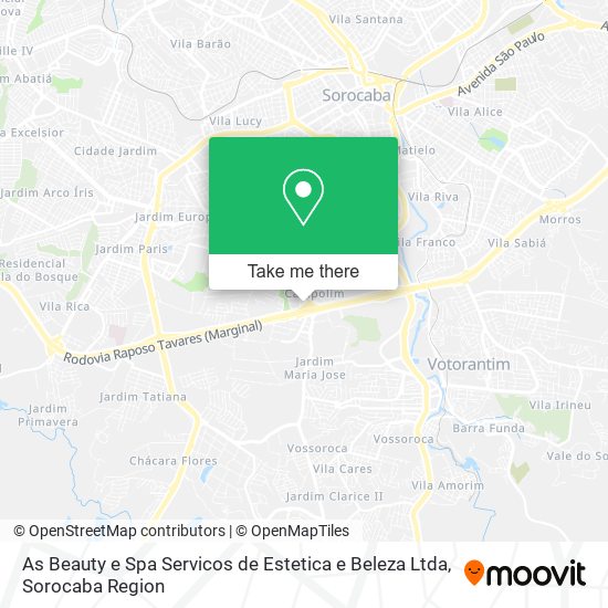 Mapa As Beauty e Spa Servicos de Estetica e Beleza Ltda