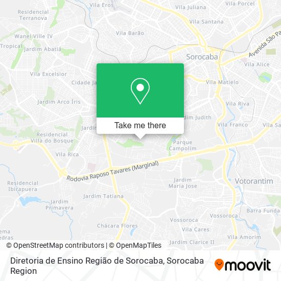 Diretoria de Ensino Região de Sorocaba map