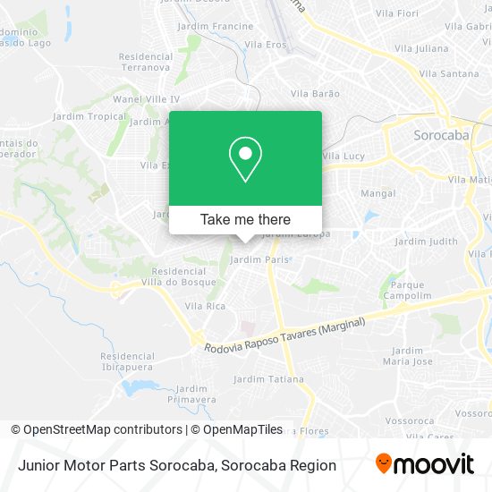 Mapa Junior Motor Parts Sorocaba
