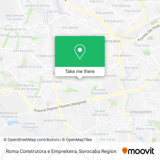 Mapa Roma Construtora e Empreiteira