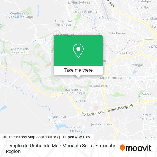 Mapa Templo de Umbanda Mae Maria da Serra