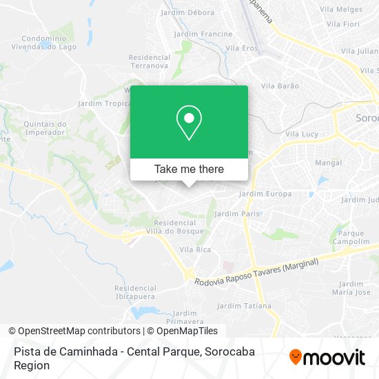 Pista de Caminhada - Cental Parque map