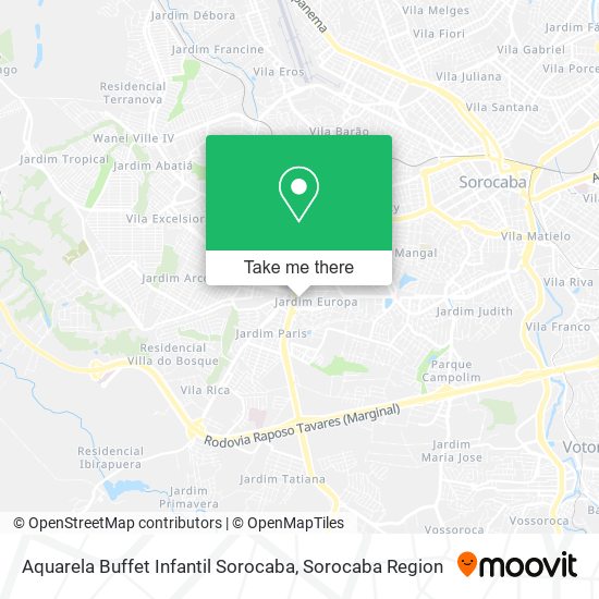 Aquarela Buffet Infantil Sorocaba map