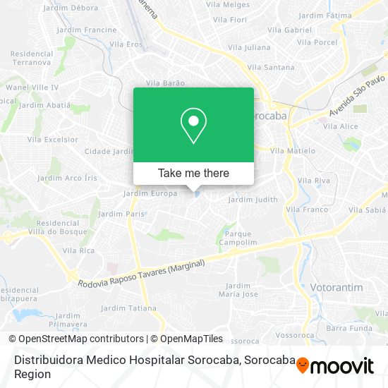 Mapa Distribuidora Medico Hospitalar Sorocaba