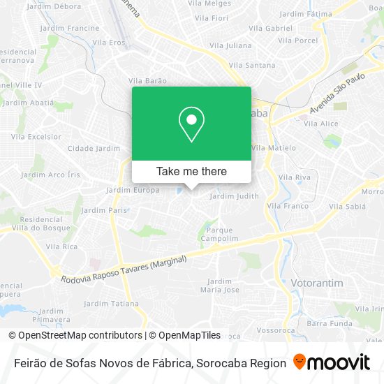 Mapa Feirão de Sofas Novos de Fábrica