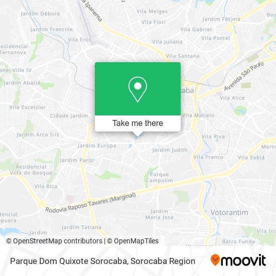 Parque Dom Quixote Sorocaba map