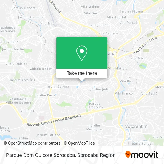 Parque Dom Quixote Sorocaba map