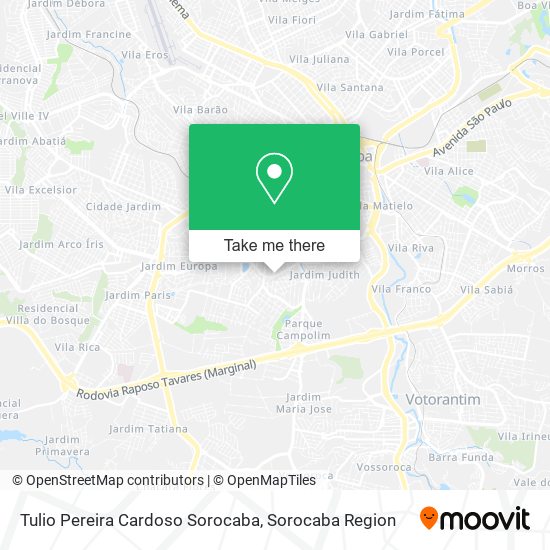 Tulio Pereira Cardoso Sorocaba map