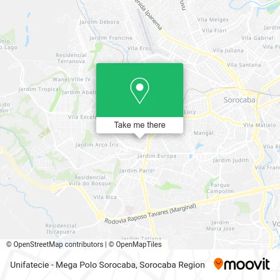 Unifatecie - Mega Polo Sorocaba map