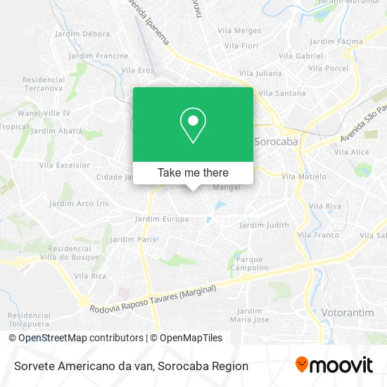 Sorvete Americano da van map