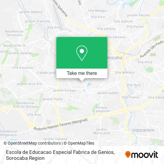 Escola de Educacao Especial Fabrica de Genios map