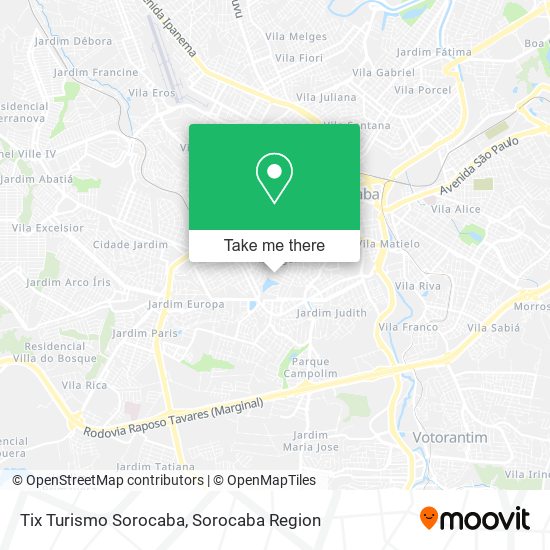 Tix Turismo Sorocaba map