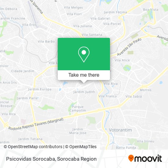 Psicovidas Sorocaba map